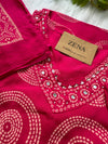 Pure Cotton Mirror Work Hand Embroidered Kurti Set