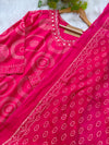 Pure Cotton Mirror Work Hand Embroidered Kurti Set
