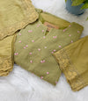 ✨ Pure Kota Doria Floral Embroidered Kurti Set