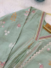 ✨ Mul Chanderi Embroidered Anarkali Kurti Set ✨