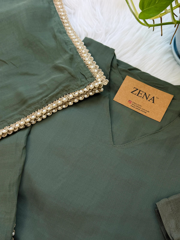 ✨ Viscose Organza Pearlwork Party Wear Kurti Set