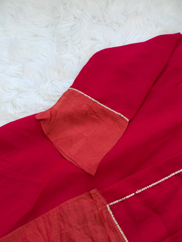 ✨ Glass Chanderi A-Line Kurti Set ✨