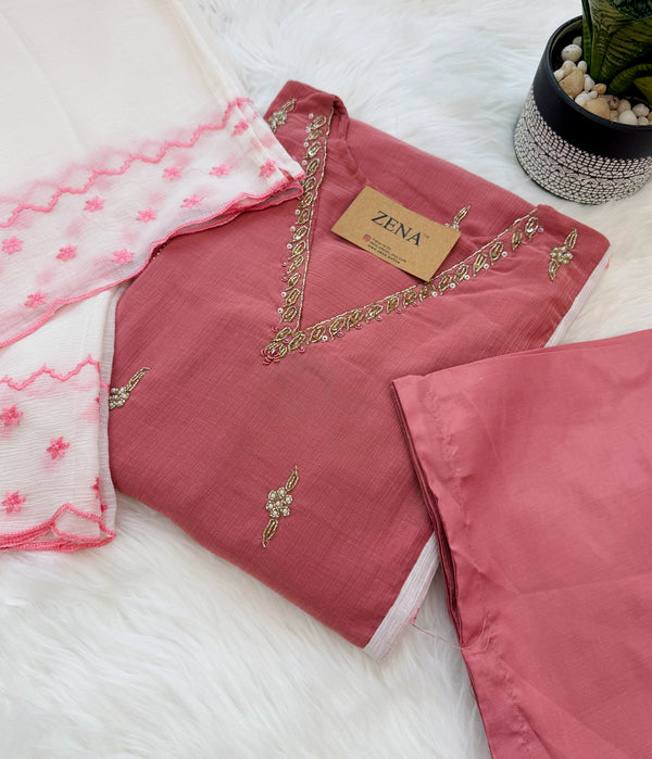 Crush silk handwork Kurti set✨