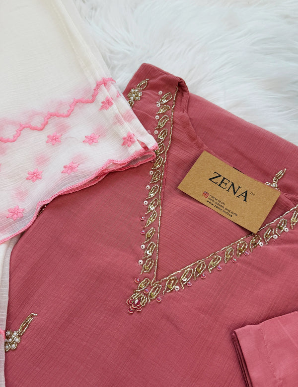 Crush silk handwork Kurti set✨