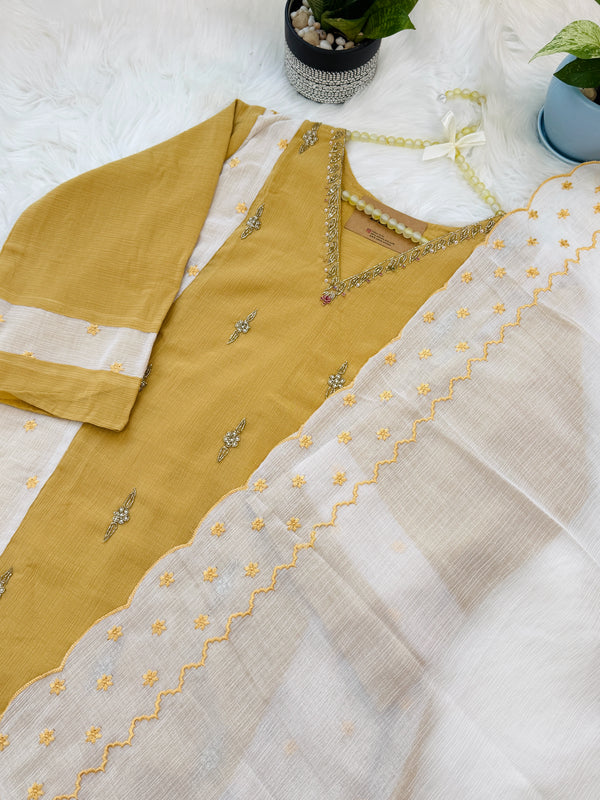 Crush silk handwork Kurti set✨