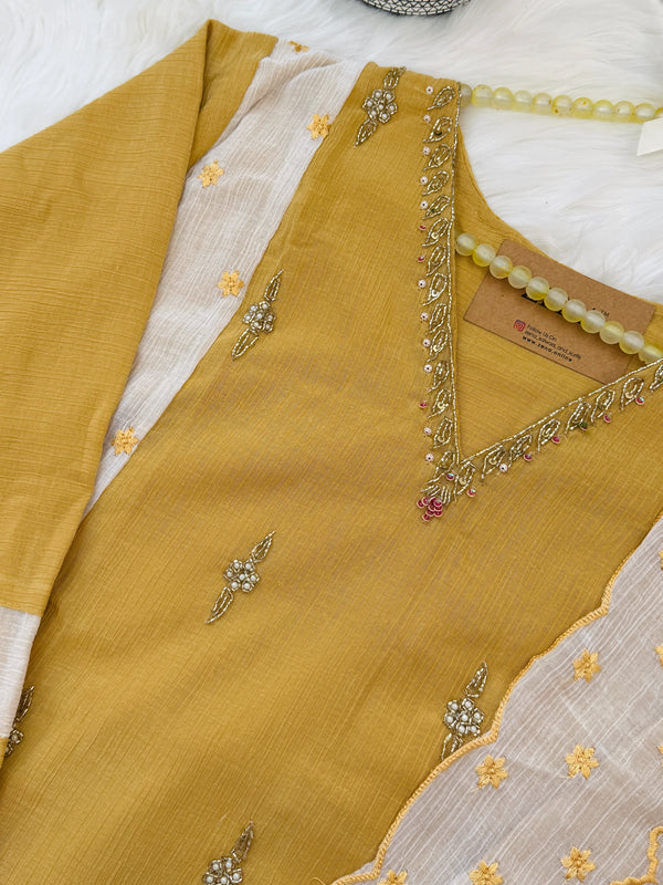 Crush silk handwork Kurti set✨