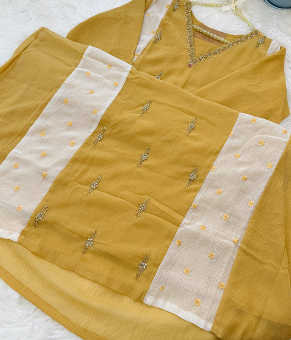 Crush silk handwork Kurti set✨