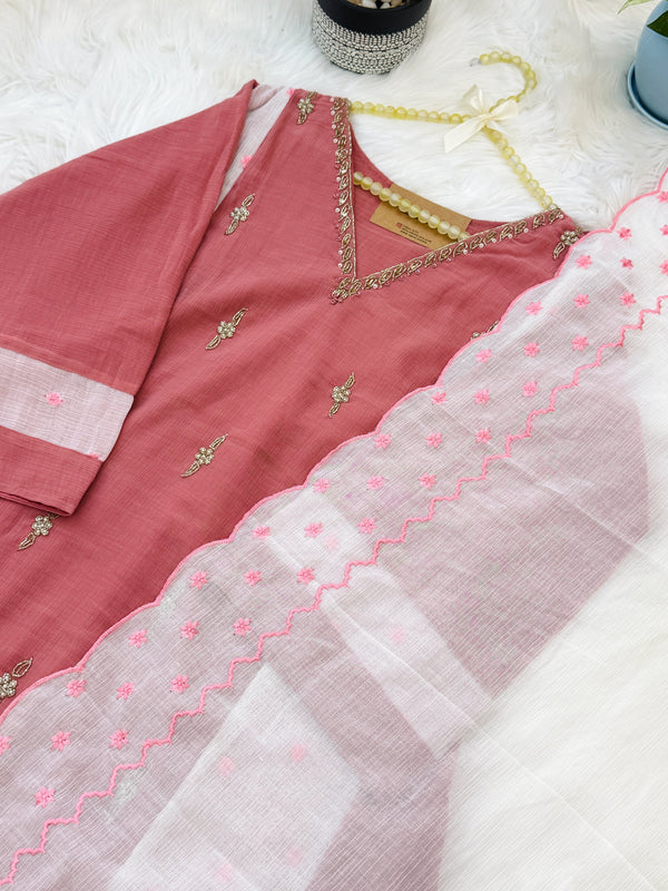 Crush silk handwork Kurti set✨