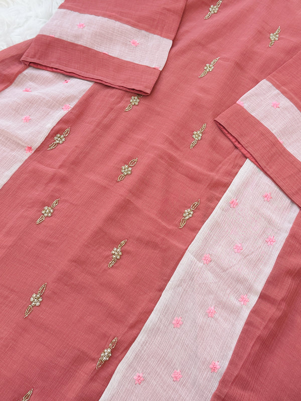 Crush silk handwork Kurti set✨