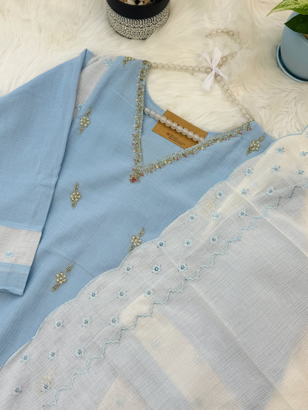 Crush silk handwork Kurti set✨