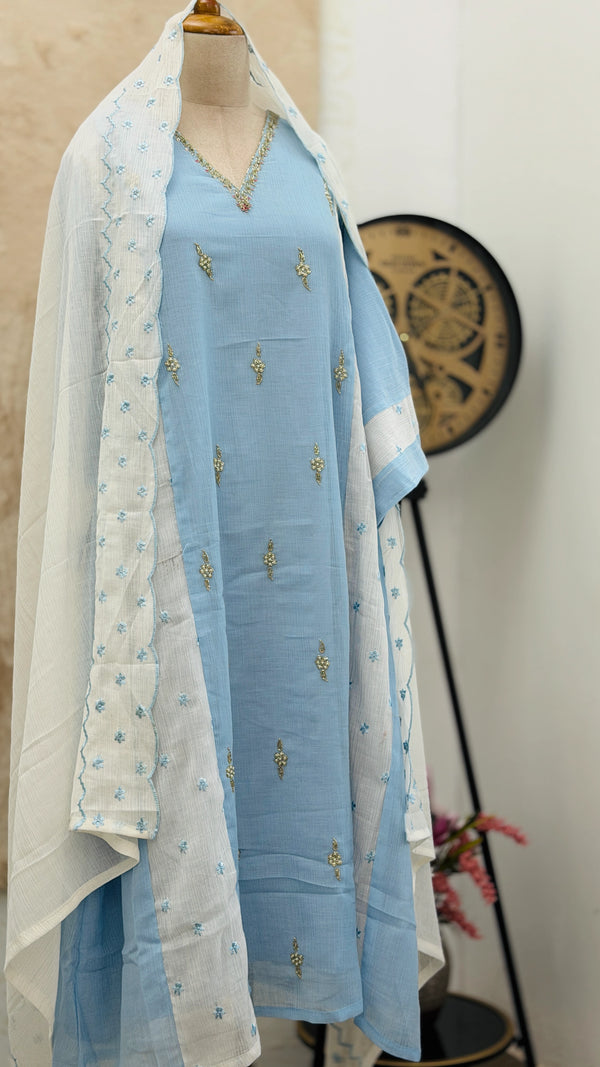 Crush silk handwork Kurti set✨