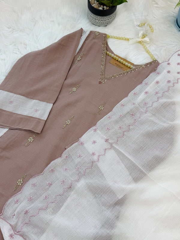 Crush silk handwork Kurti set✨