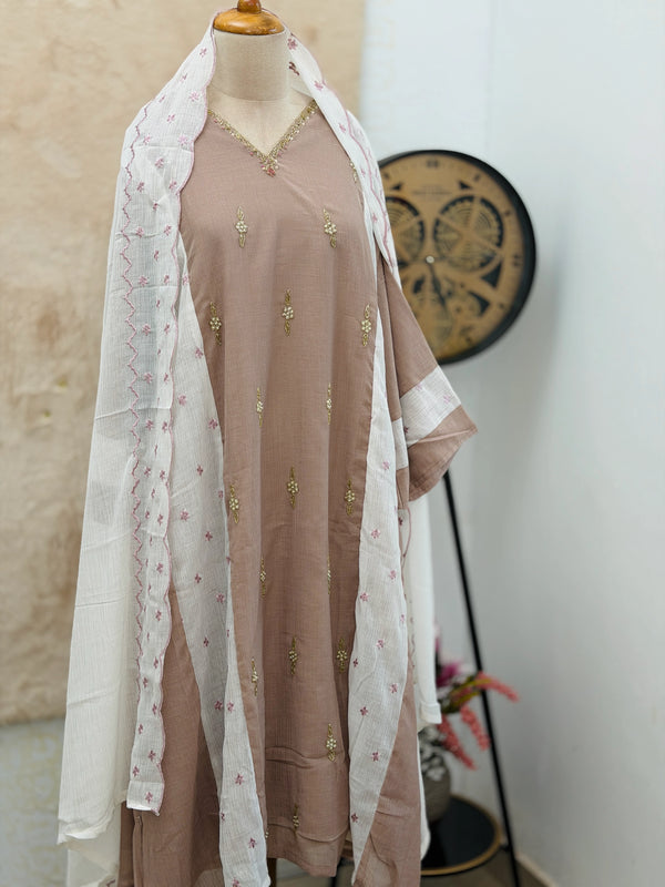 Crush silk handwork Kurti set✨