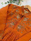✨ Glass Chanderi Handwork Anarkali Set ✨