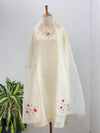 Crepe Silk Handwork Kurti Set with Organza Dupatta – Grace in Every Detail