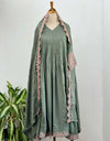 Ethereal Elegance – READY TO WEAR CRUSHED RAYON ANARKALI KURTI SET ✨