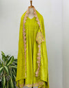 Ethereal Elegance – READY TO WEAR CRUSHED RAYON ANARKALI KURTI SET ✨