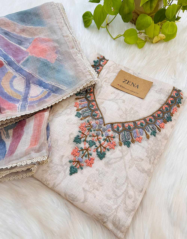 PURE COTTON UNSTITCHED KURTI SET – CRAFT YOUR OWN STYLE ✨