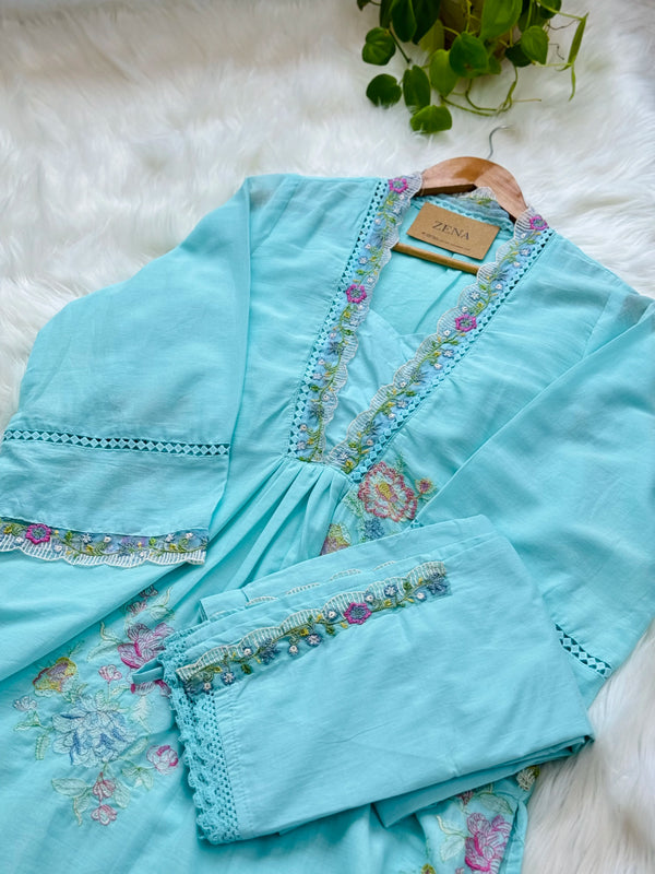 Pure Mul Cotton Co-ord Set – Elegant & Comfortable Ready-to-Wear Ethnic Fusion