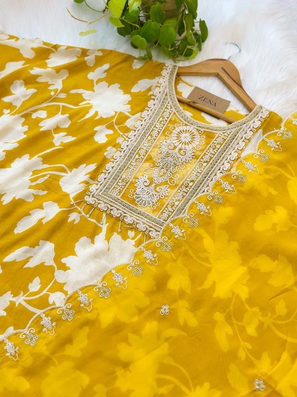 Muslin Semi-Stitched Kurti Set