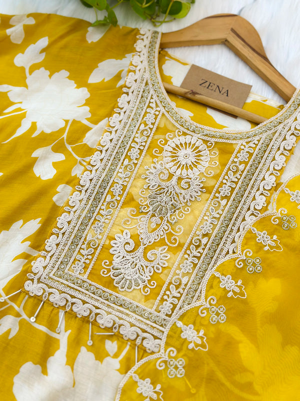 Muslin Semi-Stitched Kurti Set