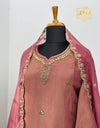 Tissue Silk Ready-to-Wear Suit with Real Mirror Work & Organza Dupatta - Radiant Elegance 🌟