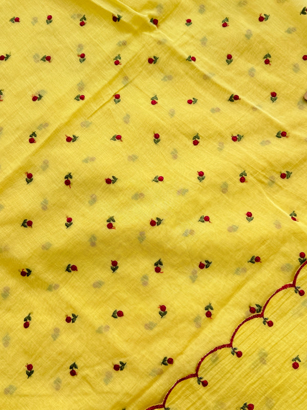 Mul Chanderi Embroidered Unstitched Suit – Redefining Ethnic Elegance