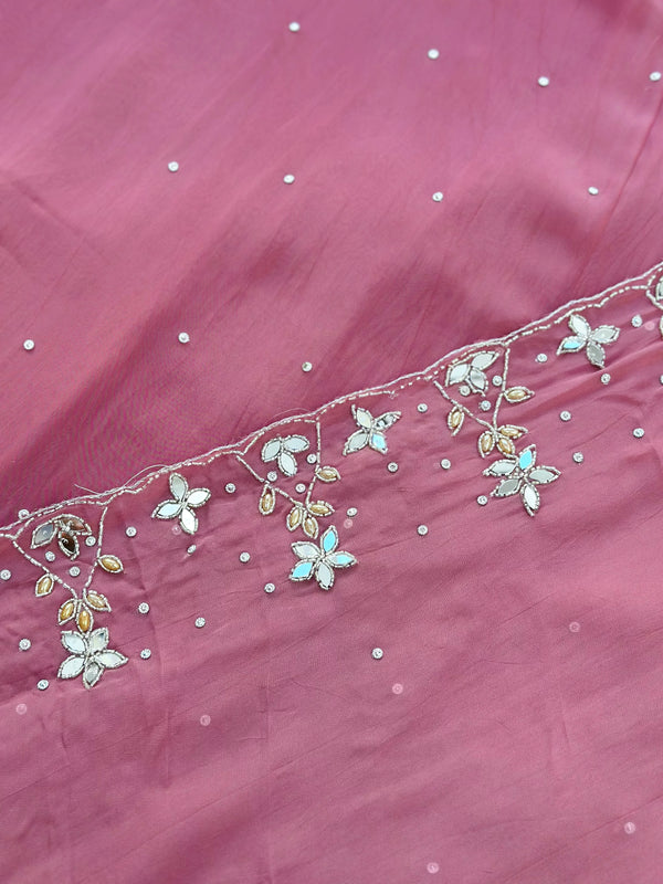 Pure Chiffon Handwork Unstitched Suit – Lightweight Festive Fabric Set