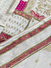Pure Muslin Unstitched Suit with Hand & Mirror Work – Elegant Festive Fabric Set