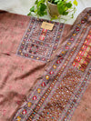 Crepe Silk Unstitched Suit with Mirror Work – Elegant & Affordable Partywear