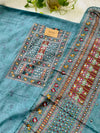 Crepe Silk Unstitched Suit with Mirror Work – Elegant & Affordable Partywear