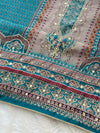 Pure Muslin Unstitched Suit with Handwork Details