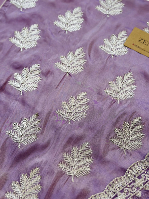 Unstitched Tissue Silk Party Wear Suit