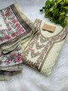 Viscose Organza Unstitched Partywear Suit with Dupatta – Elegant Festive Set