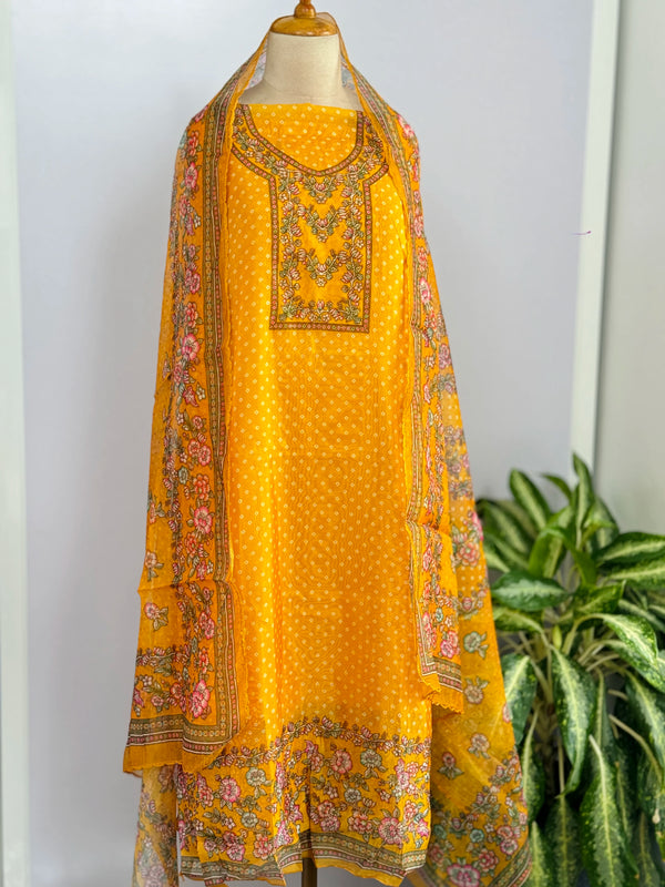 Viscose Organza Unstitched Partywear Suit with Dupatta – Elegant Festive Set