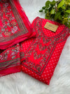 Viscose Organza Unstitched Partywear Suit with Dupatta – Elegant Festive Set