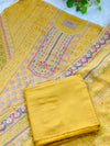 Unstitched Pure Muslin Digital Print Suit with Aari & Jarkan Diamond Work – Luxe Ethnic Fabric Set
