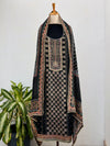 Unstitched Pure Muslin Digital Print Suit with Aari & Jarkan Diamond Work – Luxe Ethnic Fabric Set