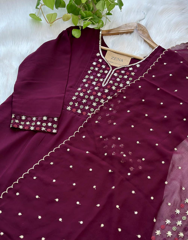 Georgette Ready-to-Wear Handwork Kurti Set ✨