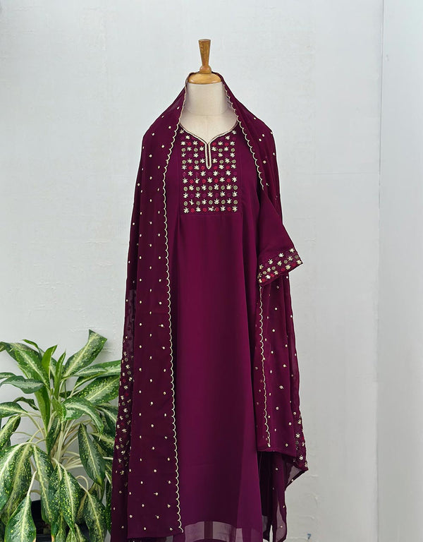 Georgette Ready-to-Wear Handwork Kurti Set ✨