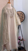 ✨ Premium Crushed Tissue Silk Handwork Suit – Top, Bottom & Dupatta ✨