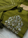 Pure Mul Chanderi Hand-Embroidered A-Line Kurti Set