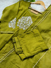 Pure Mul Chanderi Hand-Embroidered A-Line Kurti Set