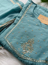 Mul Chanderi Hand Detailed Anarkali Kurti Set – Elegant Ethnic Wear