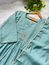 Mul Chanderi Hand Detailed Anarkali Kurti Set – Elegant Ethnic Wear