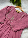 Mul Chanderi Hand Detailed Anarkali Kurti Set – Elegant Ethnic Wear