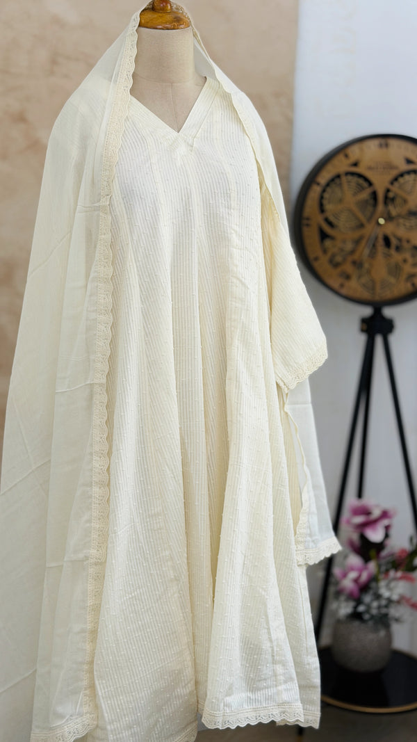 Premium Mul Cotton A-Line Kurti Set – Elegant Ethnic Wear