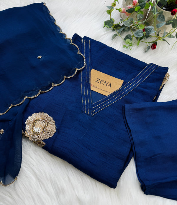 ✨ Pure Dola Silk Handwork Kurti Set ✨