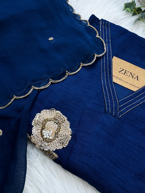 ✨ Pure Dola Silk Handwork Kurti Set ✨