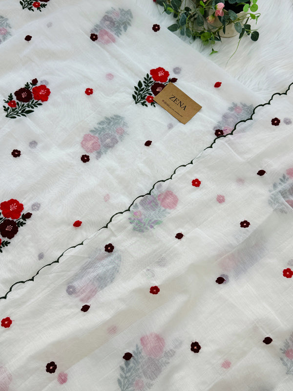 Premium Mul Chanderi Embroidered Unstitched Suit – Redefining Ethnic Elegance